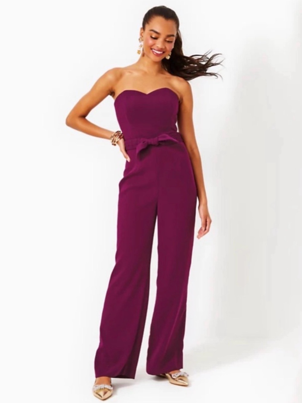 Lilly Pulitzer Rosalie Jumpsuit Amarena Cherry Strapless One Piece Sz 0